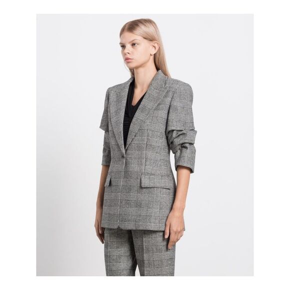MICHAEL KORS Womens Black Lined Shoulder Pads Wear To Work Blazer Jacket 14 - Picture 1 of 3